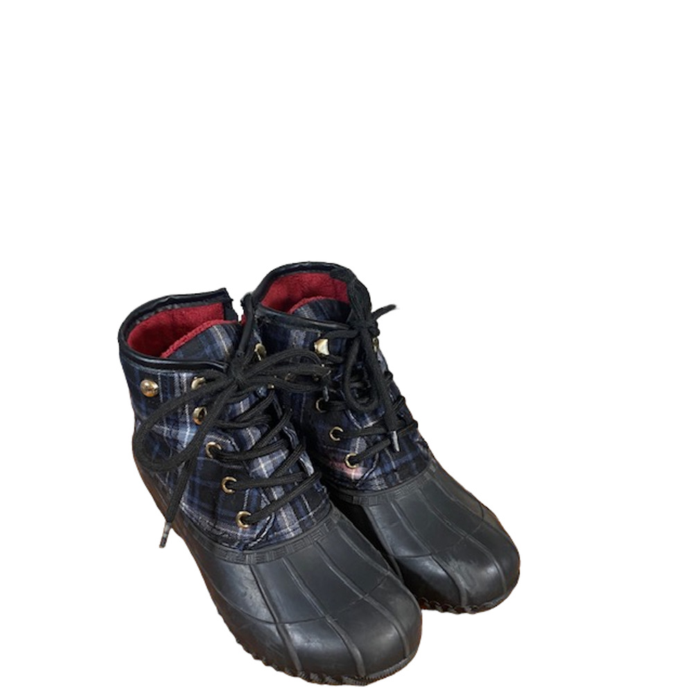 Tommy Hilfiger Women’s Black & Blue Duck TW Roan Zipper Rain Boots Size 7